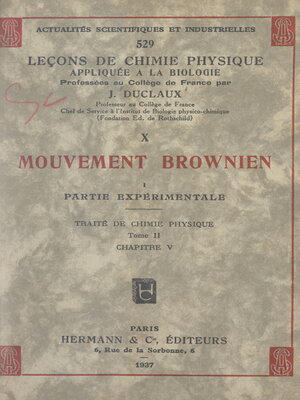 cover image of Mouvement brownien (1). Partie expérimentale